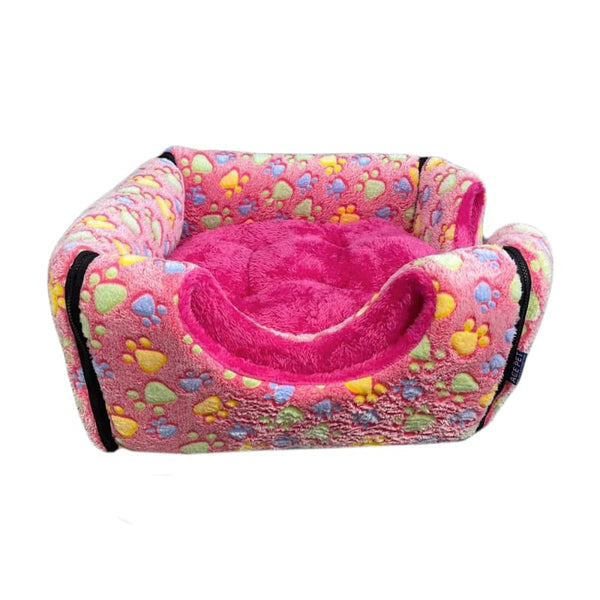 ACE PET ACE PET Pinkish Paws Furry Cosy Dog Bed Dog Accessories
