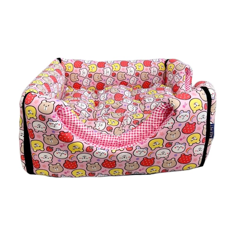 ACE PET ACE PET Rainbow Bears Pink Non-Fur Cosy Dog Bed Dog Accessories