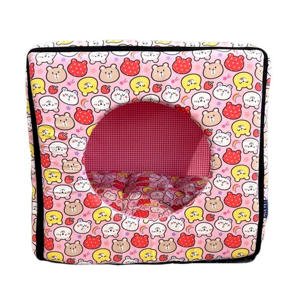 ACE PET ACE PET Rainbow Bears Pink Non-Fur Cosy Dog Bed Dog Accessories