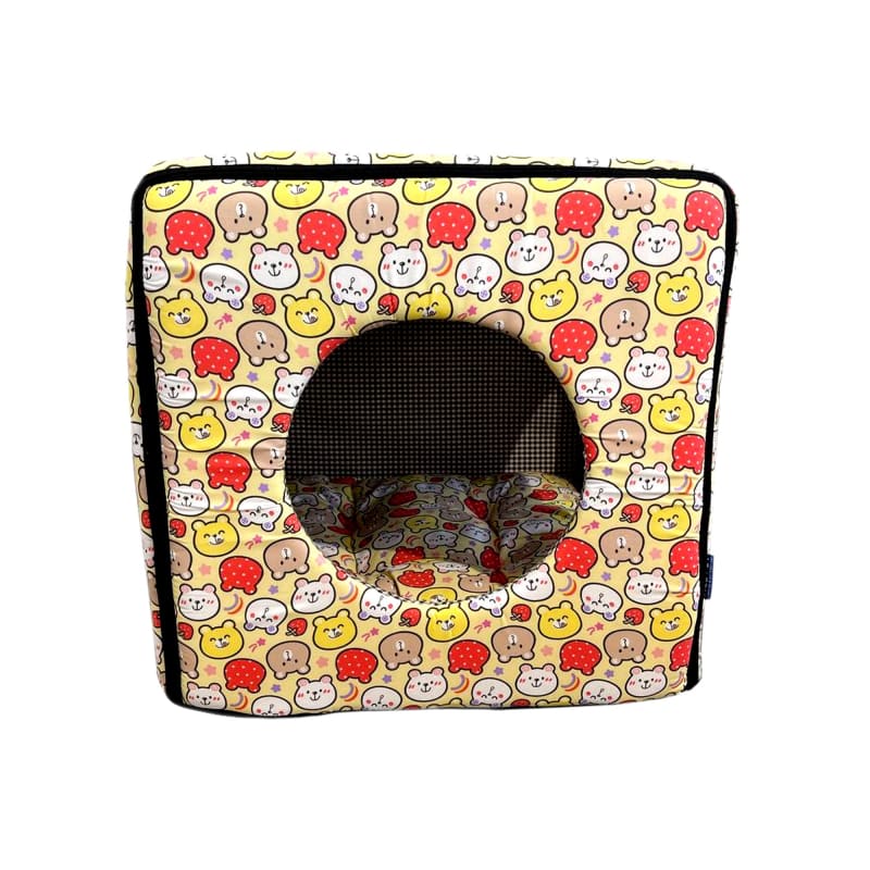 ACE PET ACE PET Rainbow Bears Yellow Non-Fur Cosy Dog Bed Dog Accessories