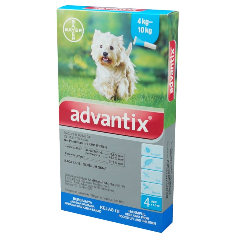 Advantix Advantix for Medium Dogs 4kg to 10kg Dog Healthcare