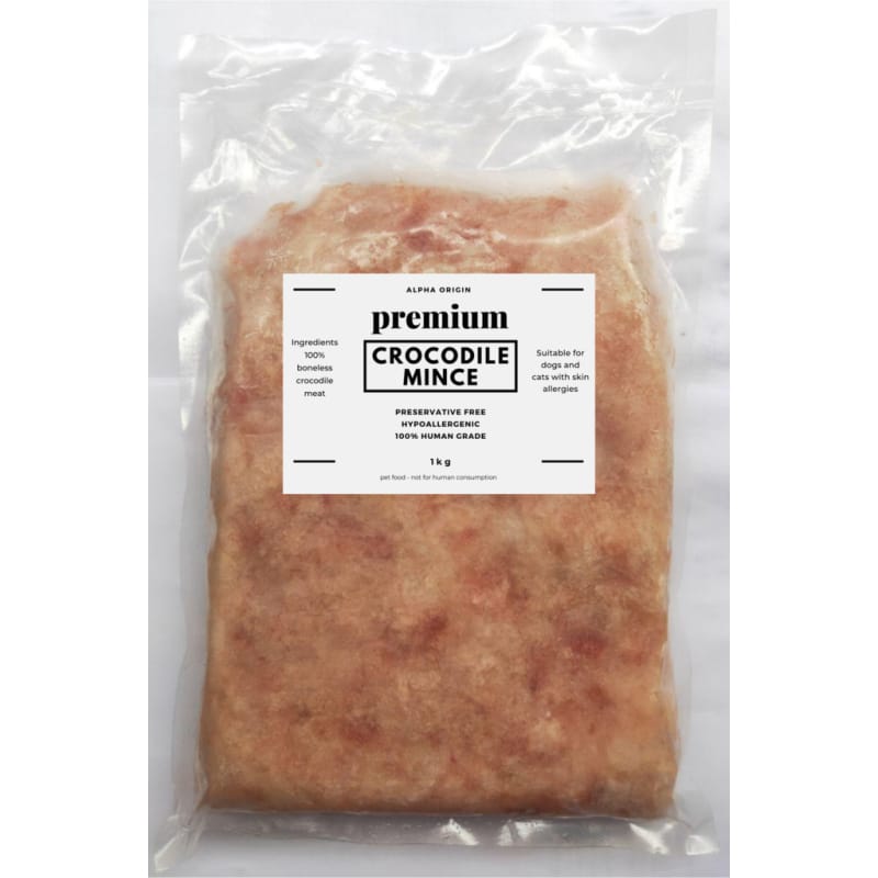 Alpha Origin [5% OFF FOR 5KG] Alpha Origin Premium Boneless Crocodile Minced Meat Frozen Dog & Cat Food 1kg Dog Food & Treats