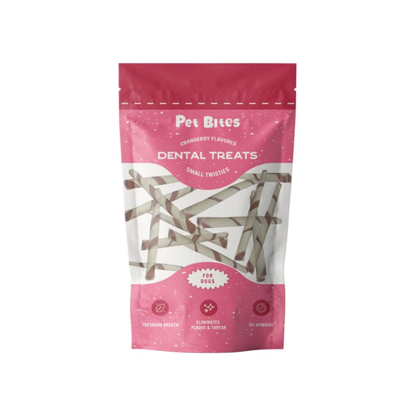 Pet Bites [37% OFF] Pet Bites Cranberry Infused Small Twisties Dental Dog Treats 200g Dog Food & Treats