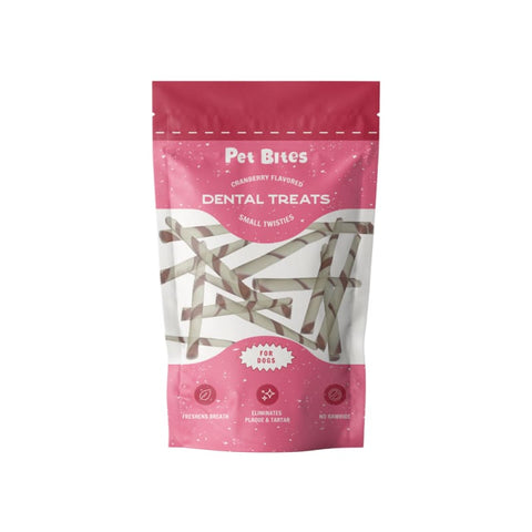 Pet Bites [37% OFF] Pet Bites Cranberry Infused Small Twisties Dental Dog Treats 200g Dog Food & Treats