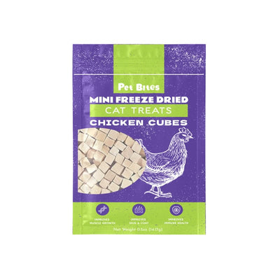 Pet Bites Pet Bites Mini Chicken Freeze Dried Cubes Cat Treats 0.5oz Cat Food & Treats