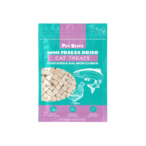 Pet Bites Pet Bites Mini Chicken & Salmon Freeze Dried Cubes Cat Treats 0.5oz Cat Food & Treats