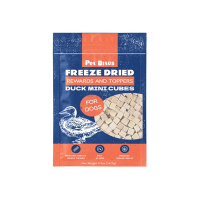 Pet Bites [3 FOR $8 | 24% OFF] Pet Bites Rewards and Toppers Duck Freeze-Dried Mini Cubes 0.5oz Dog Food & Treats
