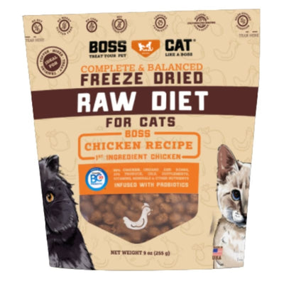Boss Cat 4 FOR $141 | 25% OFF] Boss Cat Chicken Recipe Freeze-dried Raw Cat Food 9oz Cat Food & Treats