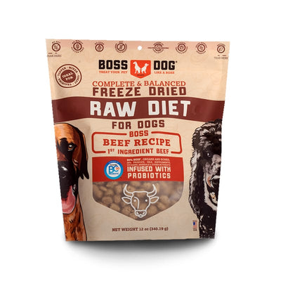 Boss Dog [3 FOR $120] Boss Dog Beef Recipe Freeze-dried Dog Food 12oz Dog Food & Treats