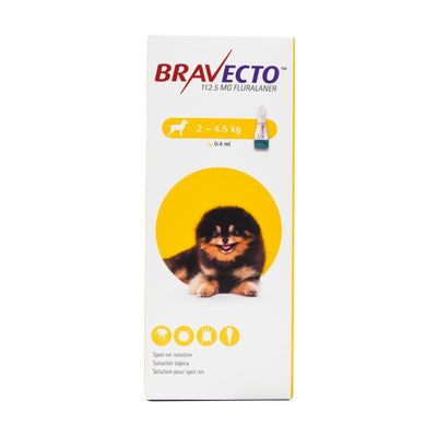 Bravecto Bravecto Flea & Tick Spot On Solution for Toy Dogs (2kg – 4.5kg) Dog Healthcare