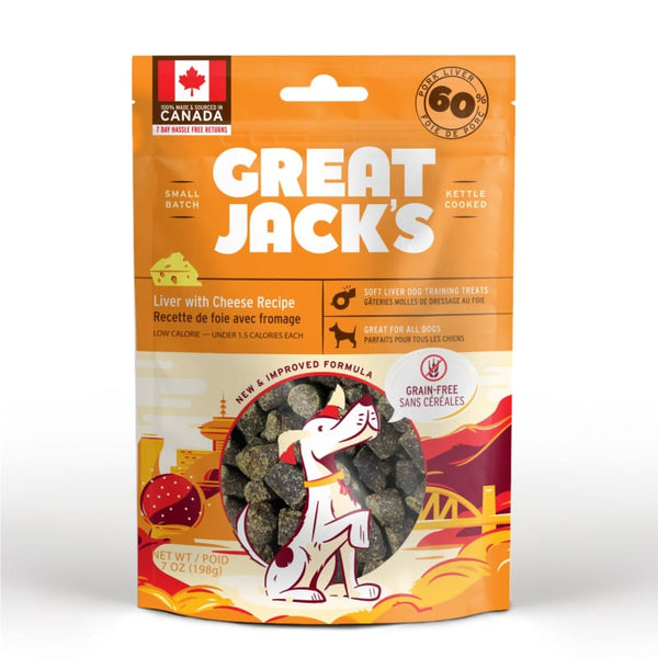 Canadian Jerky Canadian Jerky Great Jack’s Pork & Cheese Soft Liver Training Dog Treats 7oz Dog Food & Treats