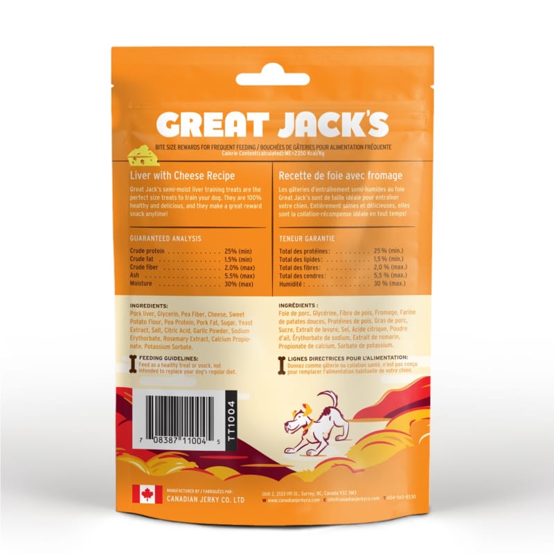 Canadian Jerky Canadian Jerky Great Jack’s Pork & Cheese Soft Liver Training Dog Treats 7oz Dog Food & Treats