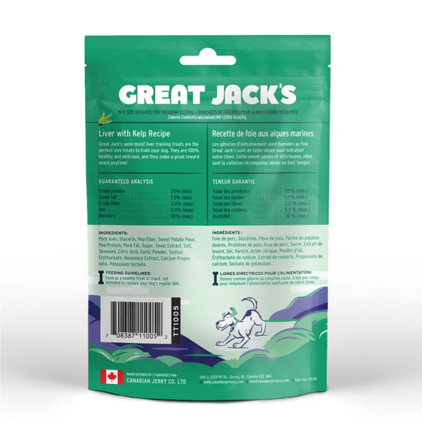 Canadian Jerky Canadian Jerky Great Jack’s Pork & Kelp Soft Liver Training Dog Treats 7oz Dog Food & Treats