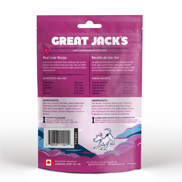 Canadian Jerky Canadian Jerky Great Jack’s Real Pork Soft Liver Training Dog Treats 7oz Dog Food & Treats