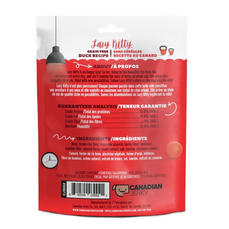 Canadian Jerky Canadian Jerky Lazy Kitty Grain-free Duck Recipe Air-dried Cat Treats 3oz Cat Food & Treats