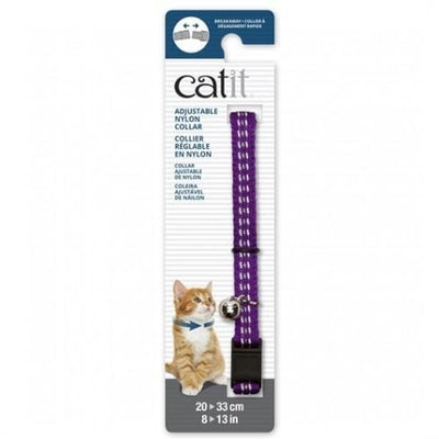 Catit Catit Adjustable Breakaway Nylon Cat Collar Reflective Purple Cat Accessories