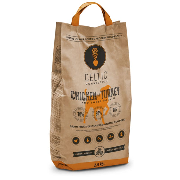 Celtic Connection [LIMITED-TIME 25% OFF 2.5KG BAG] Celtic Connection Chicken With Turkey & Sweet Potato Dry Dog Food (2 Sizes) Dog Food & 