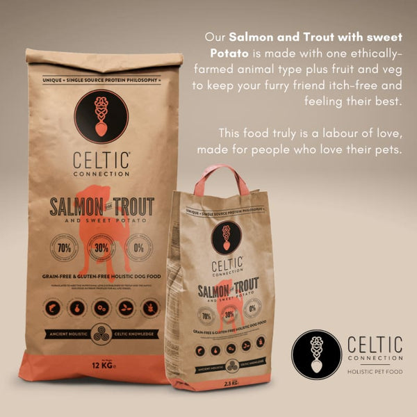Celtic Connection [LIMITED-TIME 25% OFF 2.5KG BAG] Celtic Connection Salmon With Trout & Sweet Potato Dry Dog Food (2 Sizes) Dog Food & 