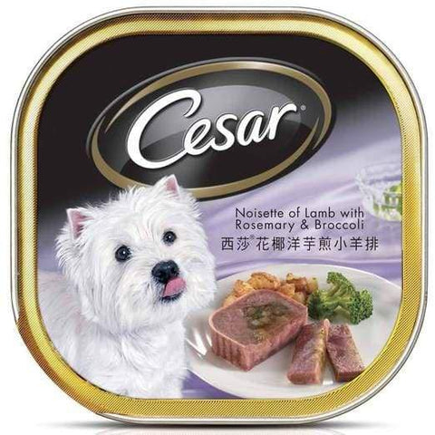 Cesar Cesar Noisette of Lamb With Rosemary & Broccoli Pate Tray Dog Food 100g Dog Food & Treats