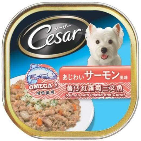 Cesar Cesar Salmon with Potato & Carrot Pate Tray Dog Food 100g Dog Food & Treats