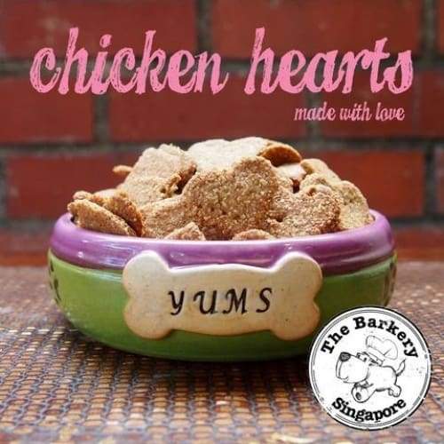 The Barkery Singapore The Barkery Chicken Hearts Dog Biscuits 100g Dog Food & Treats