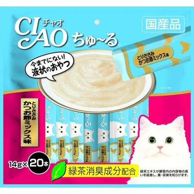 Ciao Ciao ChuRu 20p Chicken Fillet & Sliced Bonito Cat treats 280g (14g x 20) Cat Food & Treats