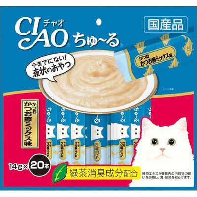Ciao Ciao ChuRu 20p Tuna Dried Bonito Mix Cat treats 280g (14g x 20) Cat Food & Treats