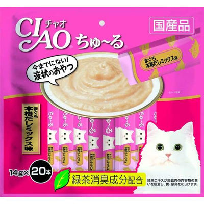 Ciao Ciao ChuRu 20p Tuna Japanese Broth Cat treats 280g (14g x 20) Cat Food & Treats