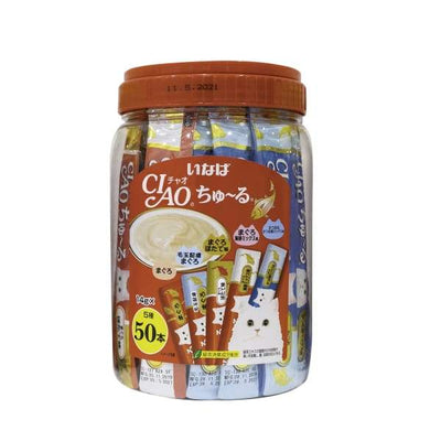 Ciao Ciao ChuRu 50p Tuna Mix Festive Pack Cat Treats 700g (14g x 50) Cat Food & Treats
