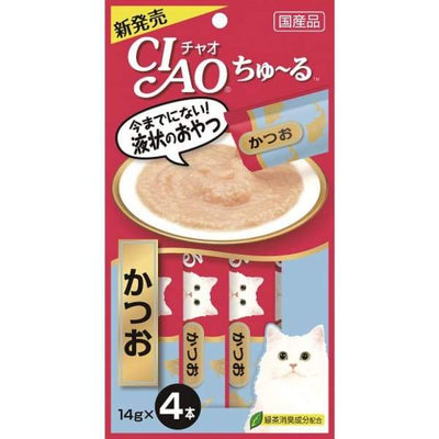 Ciao Ciao ChuRu Katsuo Tuna Liquid Cat Treat 56g(14gx4) Cat Food & Treats