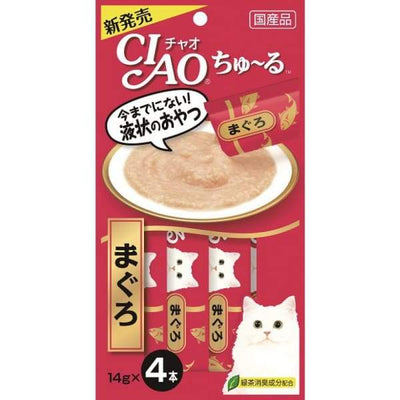 Ciao Ciao ChuRu Maguro Tuna Liquid Cat Treat 56g (14gx4) Cat Food & Treats