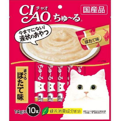 Ciao Ciao ChuRu White Meat Tuna & Scallop Liquid Cat Treat 140g (14gx10) Cat Food & Treats