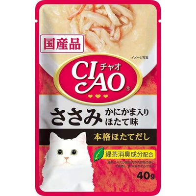 Ciao Ciao Cream Soup Pouch Chicken Fillet with Crab Stick Scallop Flavor 40g Cat Food & Treats