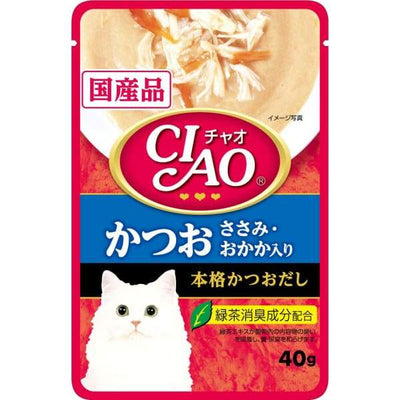 Ciao Ciao Cream Soup Pouch Tuna (Katsuo) & Chicken Fillet Topping Dried Bonito 40g Cat Food & Treats