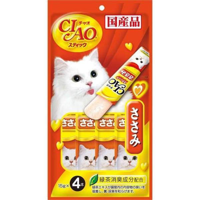 Ciao Ciao Stick Chicken Fillet In Jelly Cat Treat 60g (15gx4) Cat Food & Treats
