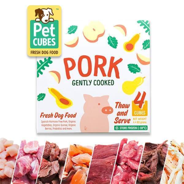 Pet Cubes [5% OFF + FREE BROTH*] Pet Cubes Complete Gently Cooked Pork Frozen Dog Food 2.25kg Dog Food & Treats