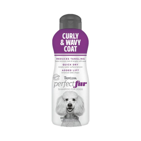 TropiClean [LAUNCH PROMOTION 31% OFF] Tropiclean PerfectFur Curly & Wavy Dog Shampoo 16oz Grooming & Hygiene