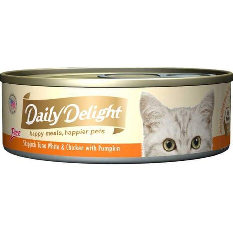Daily Delight Daily Delight Pure Skipjack Tuna White & Chicken with Pumpkin Canned Cat Food 80g Cat Food & Treats