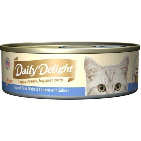 Daily Delight Daily Delight Pure Skipjack Tuna White & Chicken with Salmon Canned Cat Food 80g Cat Food & Treats