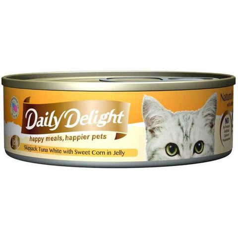 Daily Delight Daily Delight Skipjack Tuna White with Sweet Corn in Jelly Canned Cat Food 80g Cat Food & Treats