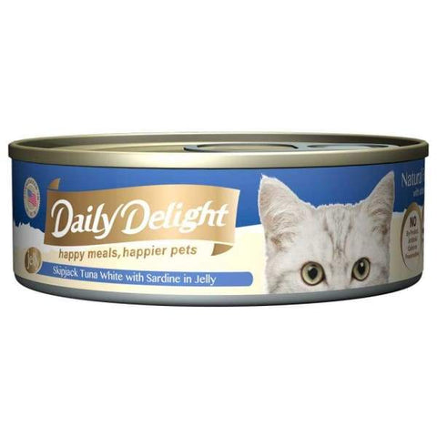 Daily Delight Daily Delight Skipjack Tuna White with Sardine in Jelly Canned Cat Food 80g Cat Food & Treats