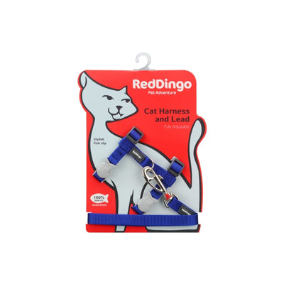 Red Dingo Red Dingo Classic Combo Dark Blue Cat Harness & Lead Cat Accessories