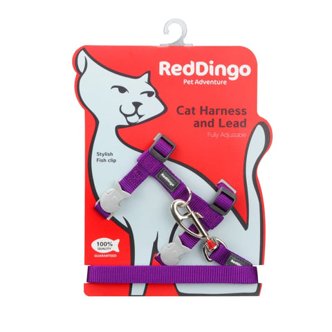 Red Dingo Red Dingo Classic Combo Purple Cat Harness & Lead Cat Accessories