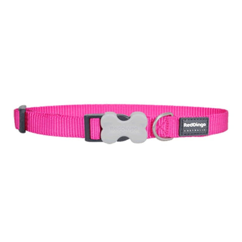Red Dingo Red Dingo Bucklebone Classic Hot Pink Dog Collar (4 Sizes) Dog Accessories