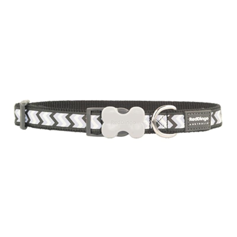 Red Dingo Red Dingo Bucklebone Reflective Ziggy Black Dog Collar (4 Sizes) Dog Accessories