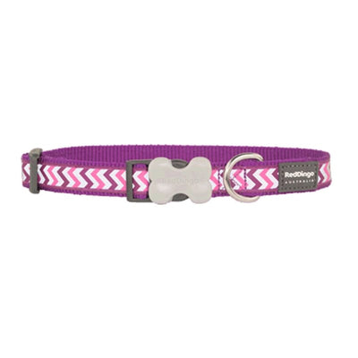 Red Dingo Red Dingo Bucklebone Reflective Ziggy Purple Dog Collar (4 Sizes) Dog Accessories