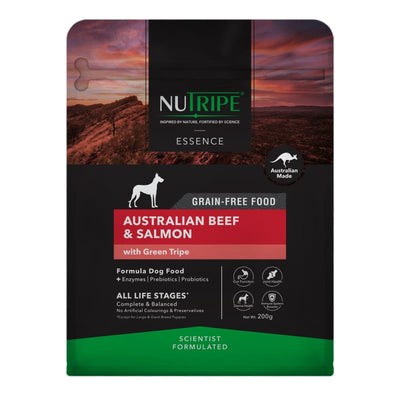 Nutripe Nutripe Essence Australian Beef & Salmon With Green Tripe Dry Dog Food Trial Bag 200g Dog Food & Treats