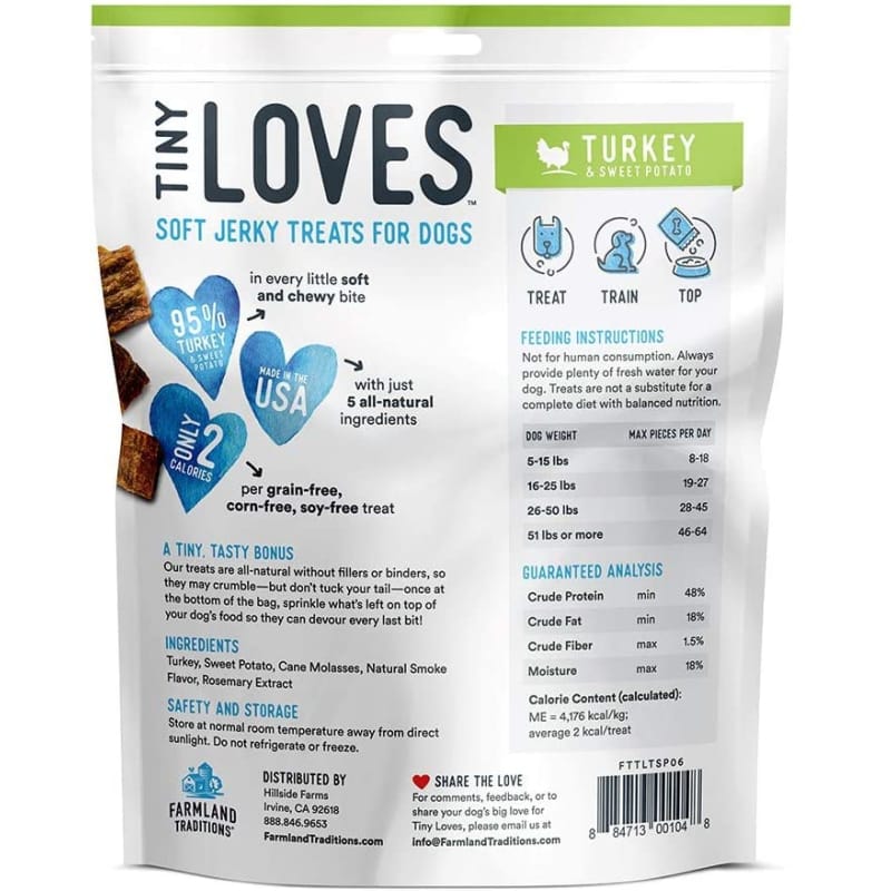 Farmland Traditions Farmland Traditions Tiny Loves Turkey & Sweet Potato Soft Jerky Dog Treats 5oz Dog Food & Treats