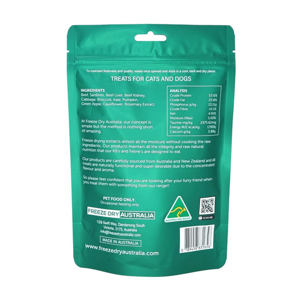 Freeze Dry Australia [30% OFF] Freeze Dry Australia Beef & Sardines Balls Freeze-dried Cat & Dog Treats 100g Dog Food & Treats