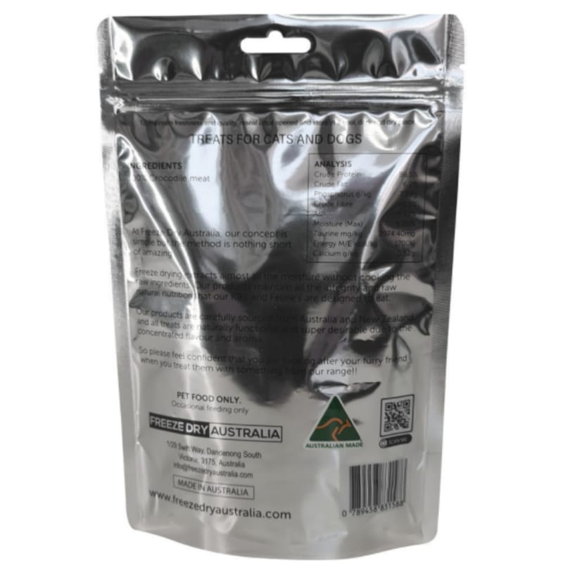 Freeze Dry Australia Freeze Dry Australia Crocodile Bites Freeze-dried Cat & Dog Treats 70g Dog Food & Treats